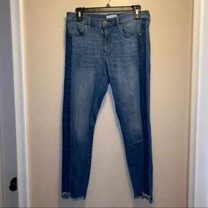 Jeans with dark denim side leg detailing